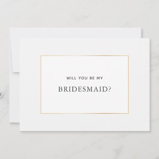 Simple Elegant Gold Bridesmaid-conceptkaart Save The Date (Achterkant)
