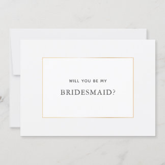Simple Elegant Gold Bridesmaid-conceptkaart Save The Date