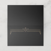 Simple Elegant Gold Colored Art Deco Black Plaatskaartje (Buitenkant ongevouwen)