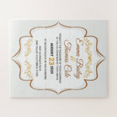 Simple Elegant gold embellished Wedding Invitation Legpuzzel (Horizontaal)