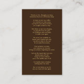 Simple Elegant Gold Funeral Memorial Prayer Card Visitekaartje (Achterkant)