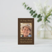 Simple Elegant Gold Funeral Memorial Prayer Card Visitekaartje (Staand voorkant)