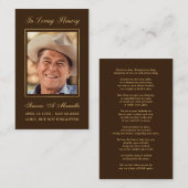 Simple Elegant Gold Funeral Memorial Prayer Card Visitekaartje (Voorkant / Achterkant)