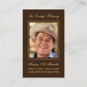 Simple Elegant Gold Funeral Memorial Prayer Card Visitekaartje