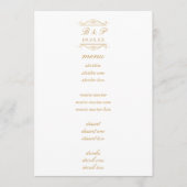Simple Elegant Gold Monogram Wedding Menu Card (Voorkant)