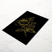 Simple Elegant Gold Rose Black Note Card Folie Feestdagenkaart (Gedraaid)