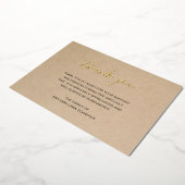 Simple Elegant Gold Rustic Funeral Thank You Card Folie Uitnodiging (Gedraaid)