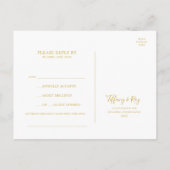 Simple Elegant Gold Song Request RSVP Briefkaart (Achterkant)