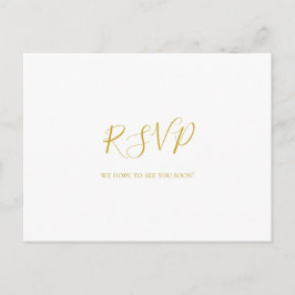 Simple Elegant Gold Song Request RSVP Briefkaart