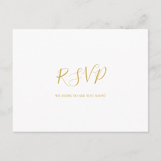 Simple Elegant Gold Song Request RSVP Briefkaart (Voorkant)
