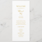 Simple Elegant Gold Wedding Program Programmakaart (Voorkant)