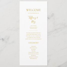 Simple Elegant Gold Wedding Program Programmakaart