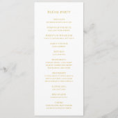 Simple Elegant Gold Wedding Program Programmakaart (Achterkant)