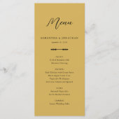 Simple Elegant Gold Wedding Reception Menu (Voorkant)