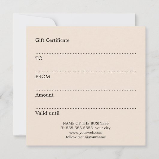 Simple Elegant Golden Yellow Beige Festive  (Achterkant)