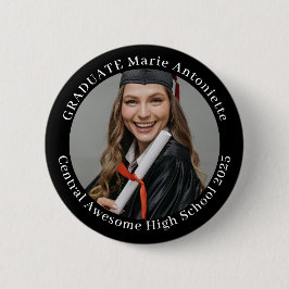 Simple Elegant Graduate Photo Graduation Ronde Button 5,7 Cm