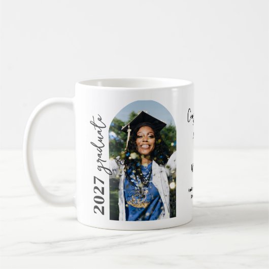 Simple Elegant Graduate Photo Mug Koffiemok (Links)
