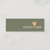 Simple Elegant Green White Faux Gold Heart Klantenkaartje (Voorkant)