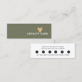 Simple Elegant Green White Faux Gold Heart Klantenkaartje (Voorkant / Achterkant)