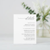 Simple Elegant Handwriting Wedding Details Informatiekaartje (Staand voorkant)