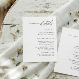 Simple Elegant Handwriting Wedding Details Informatiekaartje