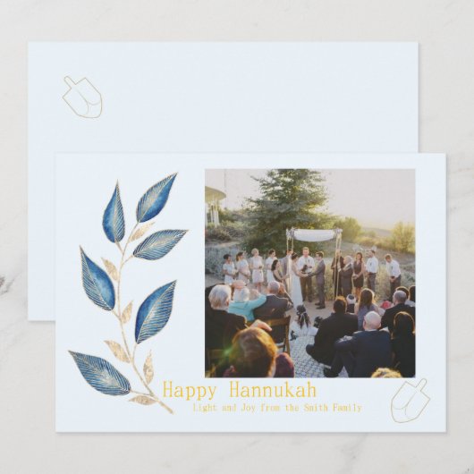 Simple Elegant Hannukah Card Feestdagenkaart (Voorkant / Achterkant)