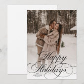 Simple Elegant Happy Holidays Photo Christmas  Feestdagenkaart (Voorkant / Achterkant)