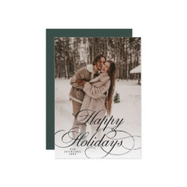 Simple Elegant Happy Holidays Photo Christmas  Feestdagenkaart