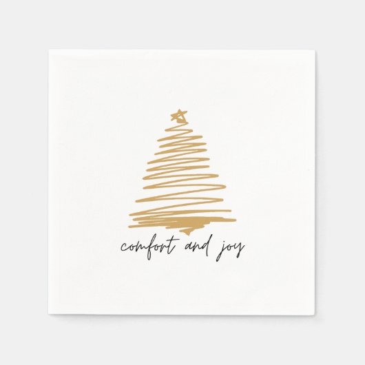Simple Elegant Holiday Gold Party Napkins Servet (Voorkant)