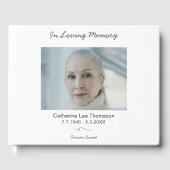 Simple Elegant In Loving Memory Funeral Guest Book Gastenboek (Voorkant)