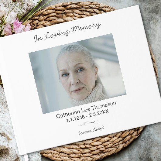 Simple Elegant In Loving Memory Funeral Guest Book Gastenboek