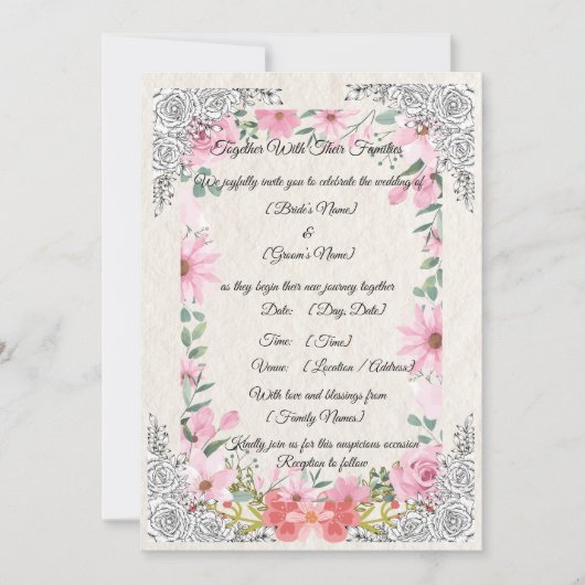 Simple Elegant Indian Wedding Invitation | Traditi Kaart (Voorkant)