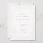 Simple Elegant Ivory Floral Garden Wedding Kaart (Voorkant)