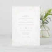 Simple Elegant Ivory Floral Garden Wedding Kaart (Staand voorkant)