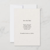 Simple elegant ivory photo luxury wedding save the date (Achterkant)