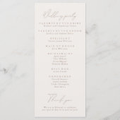 Simple Elegant Ivory & Taupe Wedding Program Menu (Achterkant)