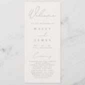 Simple Elegant Ivory & Taupe Wedding Program Menu (Voorkant)