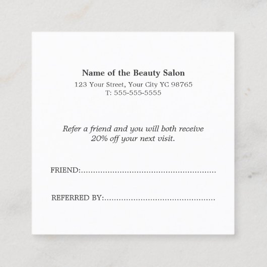 Simple Elegant Light Pastel Reference Kaart (Achterkant)