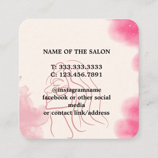 Simple Elegant Light Pink Beauty Salon Afsprakenkaartje (Achterkant)