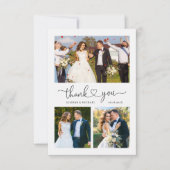 Simple Elegant Love Heart Script 4 Weddenfoto Bedankkaart (Voorkant)