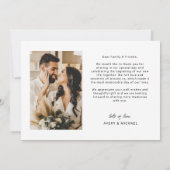 Simple Elegant Love Heart Script Weduwfoto Bedankkaart (Achterkant)