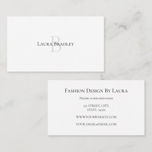 Simple Elegant Luxury Style Monogram Visitekaartje (Voorkant / Achterkant)