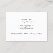Simple Elegant Massage Therapist Reference Kaart (Achterkant)