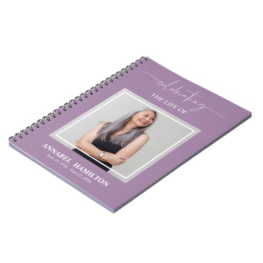 Simple Elegant Memorial Funeral Book Notitieboek (Linkerzijde)