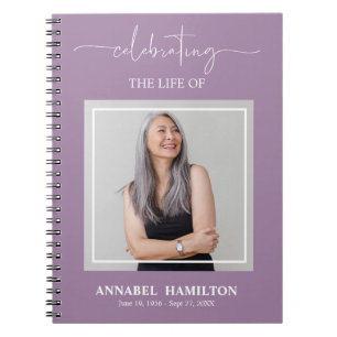 Simple Elegant Memorial Funeral Book Notitieboek