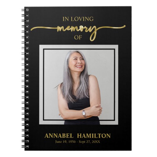 Simple Elegant Memorial Funeral Book Notitieboek (Voorkant)