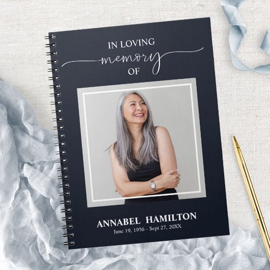 Simple Elegant Memorial Funeral Book Notitieboek