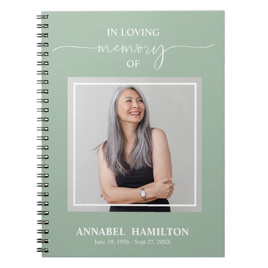 Simple Elegant Memorial Funeral Book Notitieboek (Voorkant)