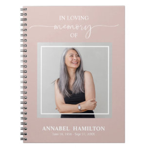 Simple Elegant Memorial Funeral Book Notitieboek