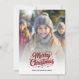 Simple Elegant Merry Christmas Photo Card Gradient Feestdagenkaart